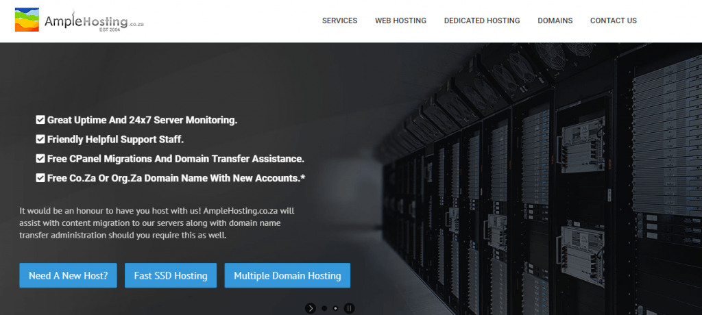 ample hosting with free website builder and hosting south africa