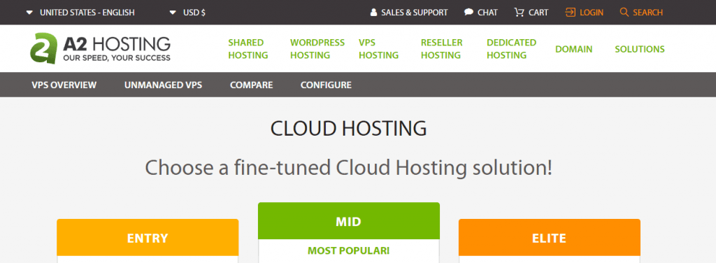 a2 hosting cloud hosting server