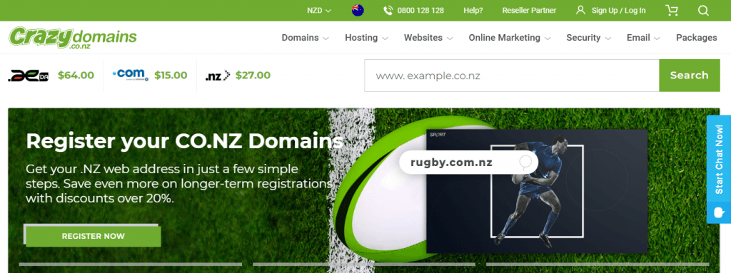 crazydomain NewZealand web hosting provider