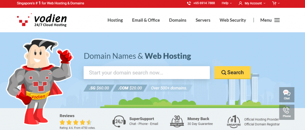 vodien web hosting company in singapore
